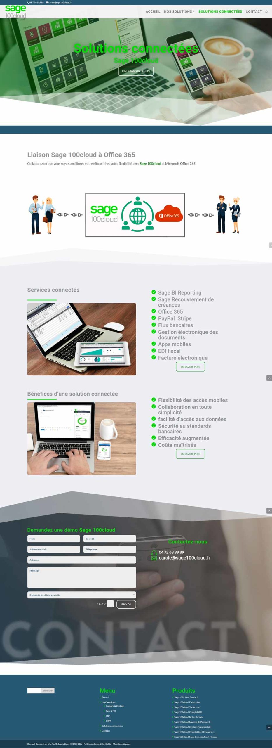 maquette de page solutions sage